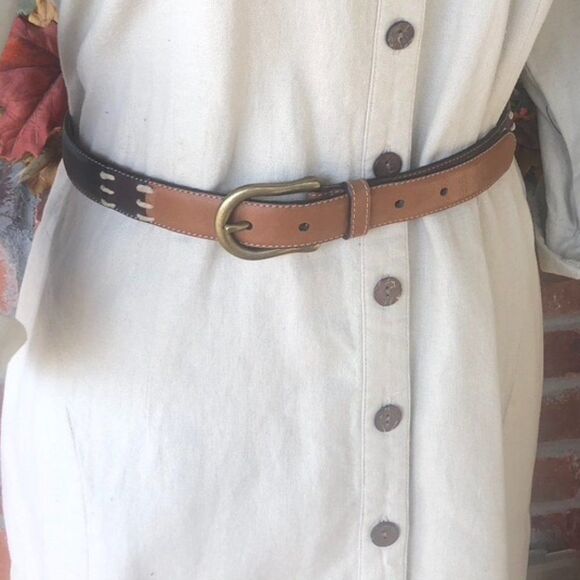 Dockers Leather Belt Contemporary Red, Blue, Tan and Saddle Brown Belt - Picture 11 of 11